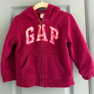 GAP Toddler Hooded Fleece Zip-Up - Raspberry Size 2